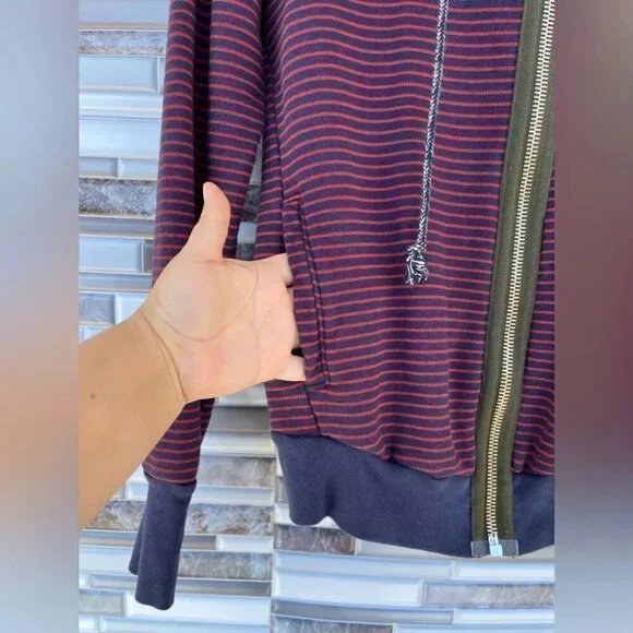NSF Stripes Print Zip Up Jacketsmall